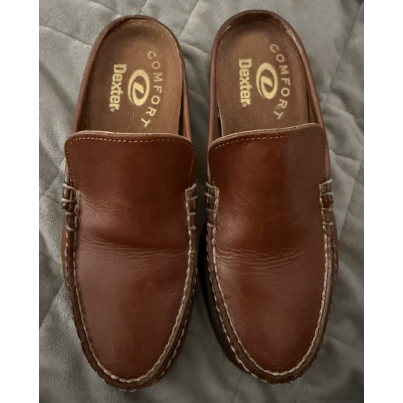 Dexter Shoes - Dexter Comfort Moccasin Slip-on Loafers Brown Leather Mules Women's 6M NEW USA